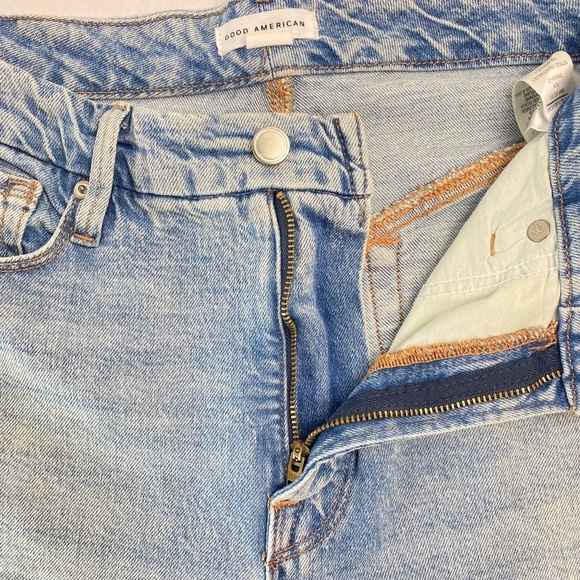 GOOD AMERICAN Good Boy Split Hem High Waist Straight Leg Jeans Size 8/29 - Picture 5 of 8